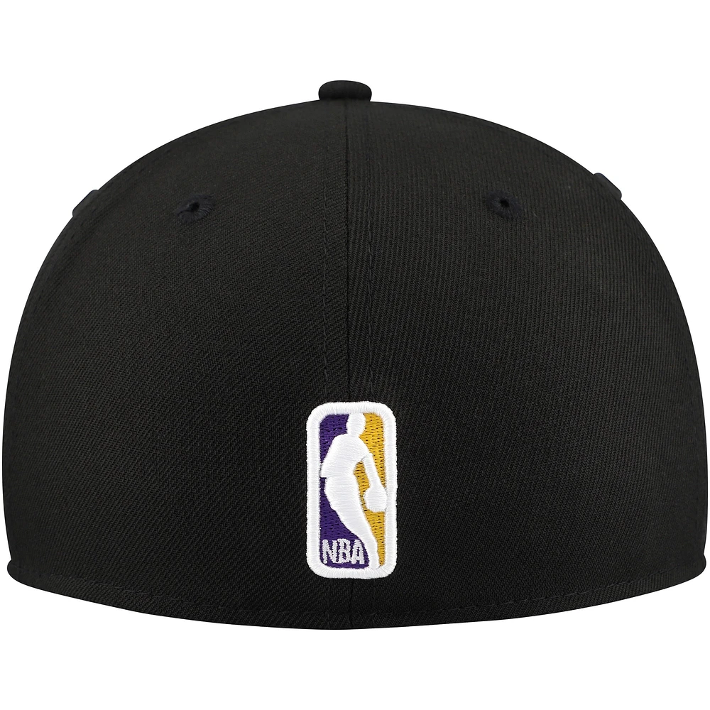 Casquette ajustée 59FIFTY noire avec logo Blackout Shadow des Golden State Warriors New Era pour hommes