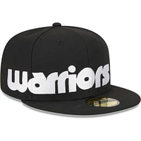 Men's New Era Black Golden State Warriors Checkerboard UV 59FIFTY Fitted Hat