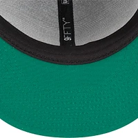 Men's New Era Black Golden State Warriors Post-Up Pin Mesh 9FIFTY Snapback Hat