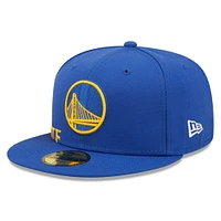 Men's New Era Blue Golden State Warriors Side Split 59FIFTY - Fitted Hat