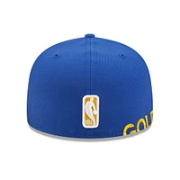 Men's New Era Blue Golden State Warriors Side Split 59FIFTY - Fitted Hat