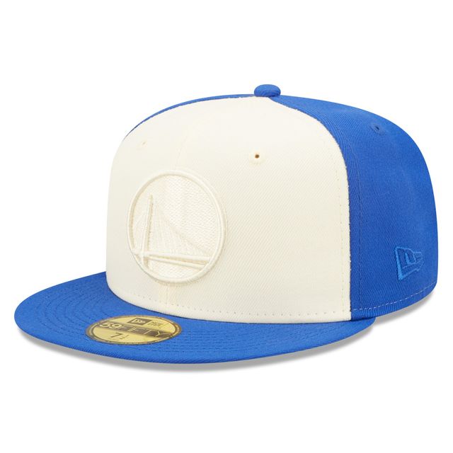 Casquette ajustée New Era Cream/Royal Golden State Warriors Cork Two-Tone 59FIFTY pour homme
