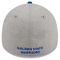 Men's New Era Gray/Royal Golden State Warriors Striped 39THIRTY Flex Hat