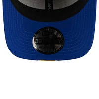 Men's New Era Gray/Royal Golden State Warriors Striped 39THIRTY Flex Hat