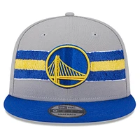 Men's New Era Gray Golden State Warriors Chenille Band 9FIFTY Snapback Hat