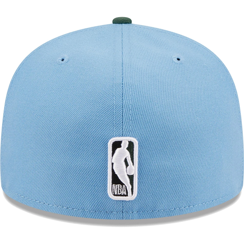 Men's New Era Light Blue/Green Golden State Warriors Two-Tone 59FIFTY Fitted Hat