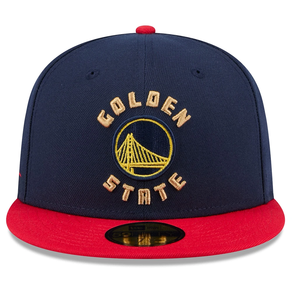 Casquette ajustée 59FIFTY Golden State Warriors 2024/25 City Edition New Era pour homme bleu marine