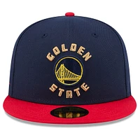 Casquette ajustée 59FIFTY Golden State Warriors 2024/25 City Edition New Era pour homme bleu marine