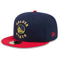 Casquette ajustée 59FIFTY Golden State Warriors 2024/25 City Edition New Era pour homme bleu marine
