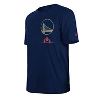 T-shirt épais en chenille bleu marine Golden State Warriors 2024/25 City Edition pour homme New Era