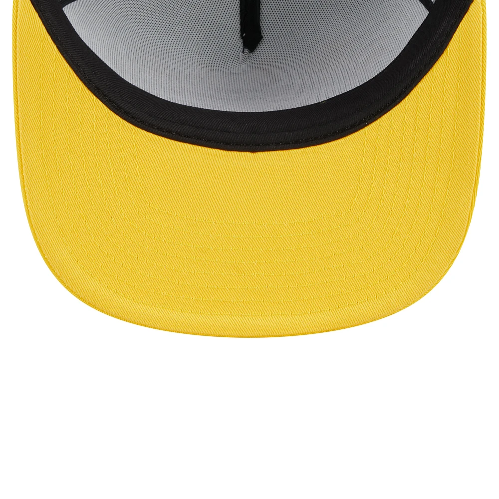 Men's New Era Royal Golden State Warriors Arch A-Frame Trucker 9FIFTY Snapback Hat
