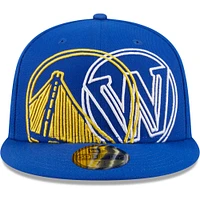 Casquette ajustée 59FIFTY avec logo creux Mashup New Era Royal Golden State Warriors pour hommes