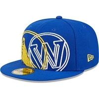 Casquette ajustée 59FIFTY avec logo creux Mashup New Era Royal Golden State Warriors pour hommes
