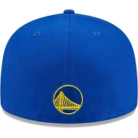 Casquette ajustée 59FIFTY avec logo creux Mashup New Era Royal Golden State Warriors pour hommes