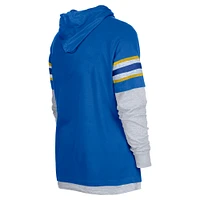 Men's New Era Royal Golden State Warriors Layered Long Sleeve Hoodie T-Shirt