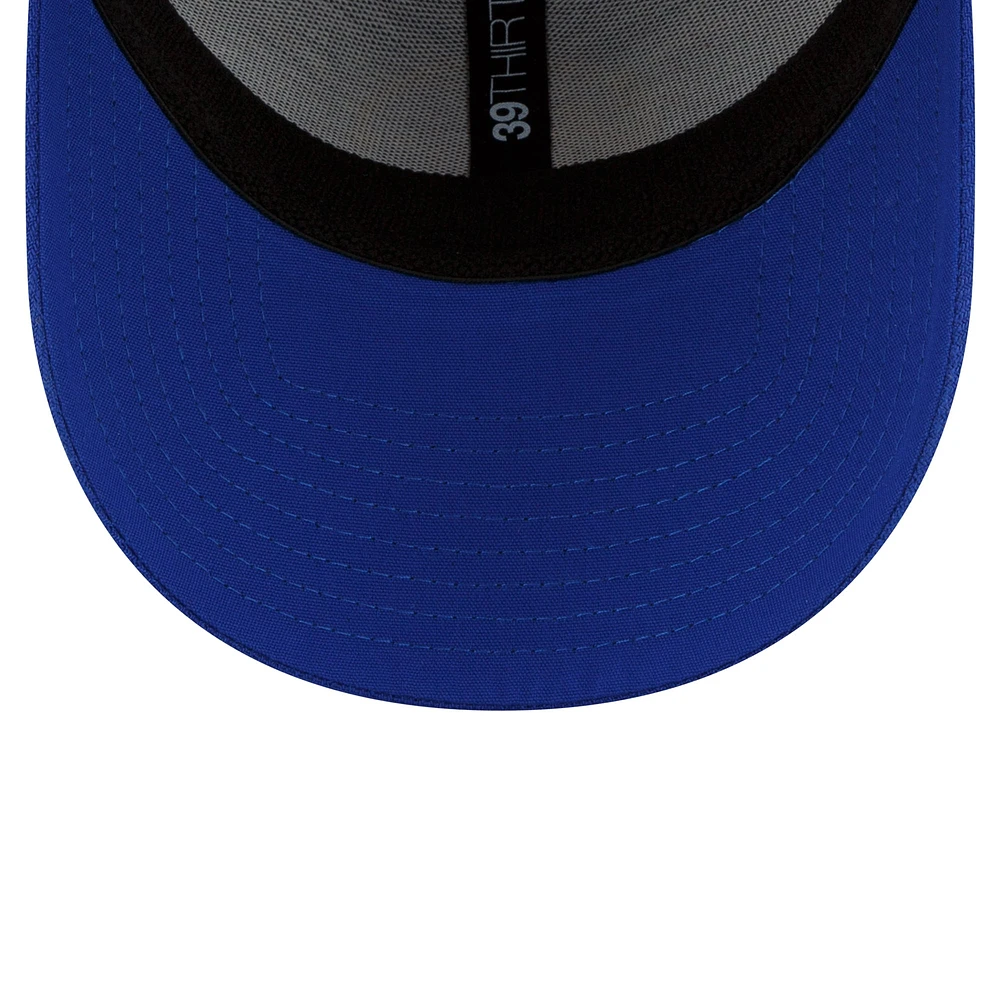 Casquette flexible 39THIRTY couleur officielle de l'équipe Royal Golden State Warriors New Era pour homme