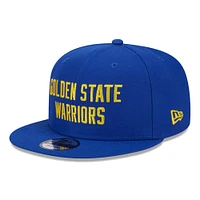 Men's New Era Royal Golden State Warriors Side Logo 9FIFTY Snapback Hat