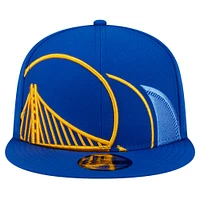 Men's New Era Royal Golden State Warriors Sport Night Team Shadow 9FIFTY Snapback Hat