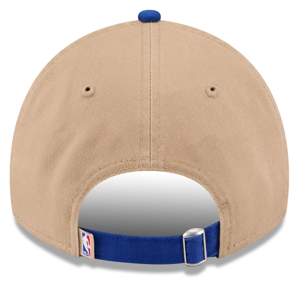 Men's New Era Tan/Royal Golden State Warriors 2024 NBA Draft 9TWENTY Adjustable Hat