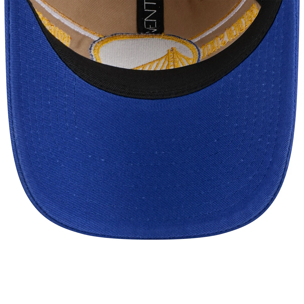 Men's New Era Tan/Royal Golden State Warriors 2024 NBA Draft 9TWENTY Adjustable Hat