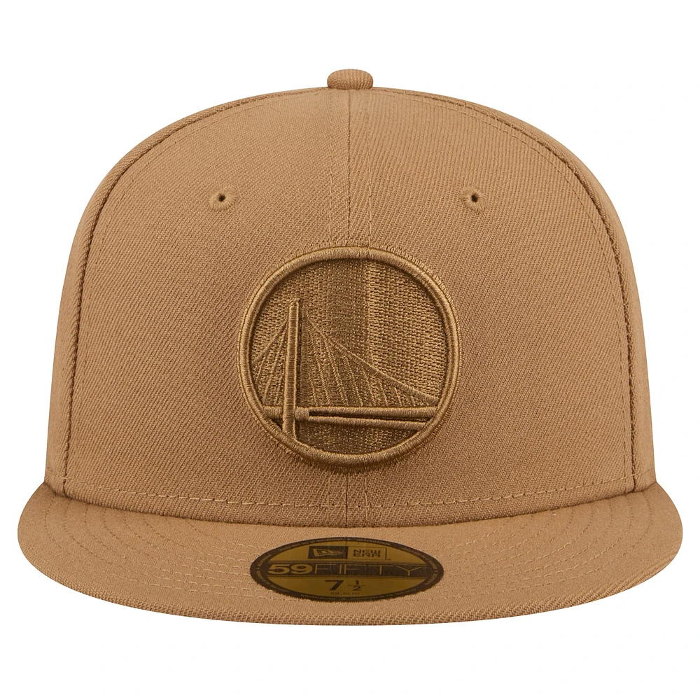 Men's New Era Tan Golden State Warriors 59FIFTY Fitted Hat