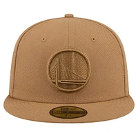 Men's New Era Tan Golden State Warriors 59FIFTY Fitted Hat