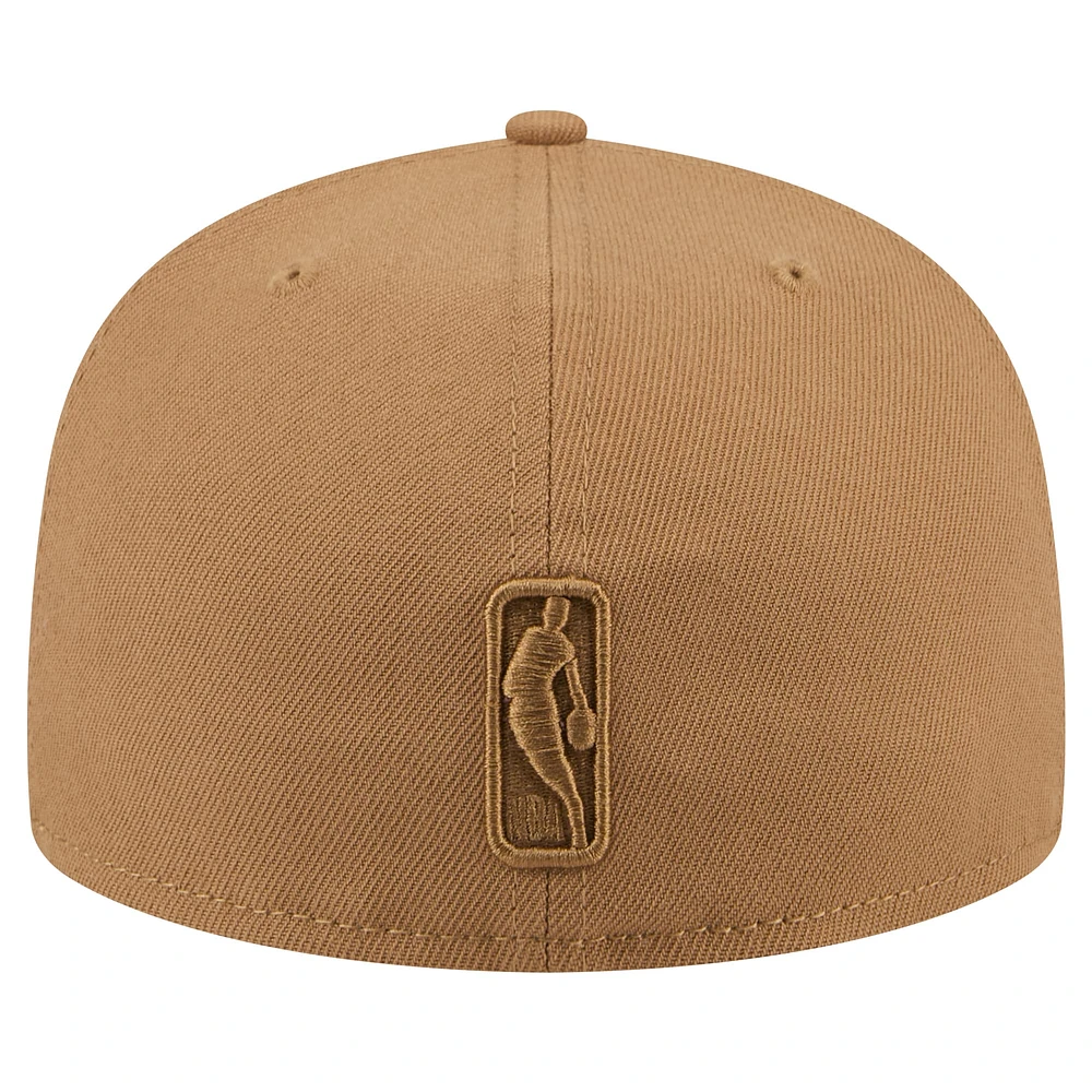 Men's New Era Tan Golden State Warriors 59FIFTY Fitted Hat