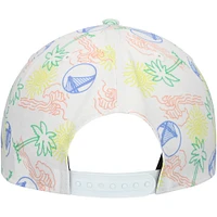 Men's New Era White Golden State Warriors Palm Trees and Waves Golfer Adjustable Hat