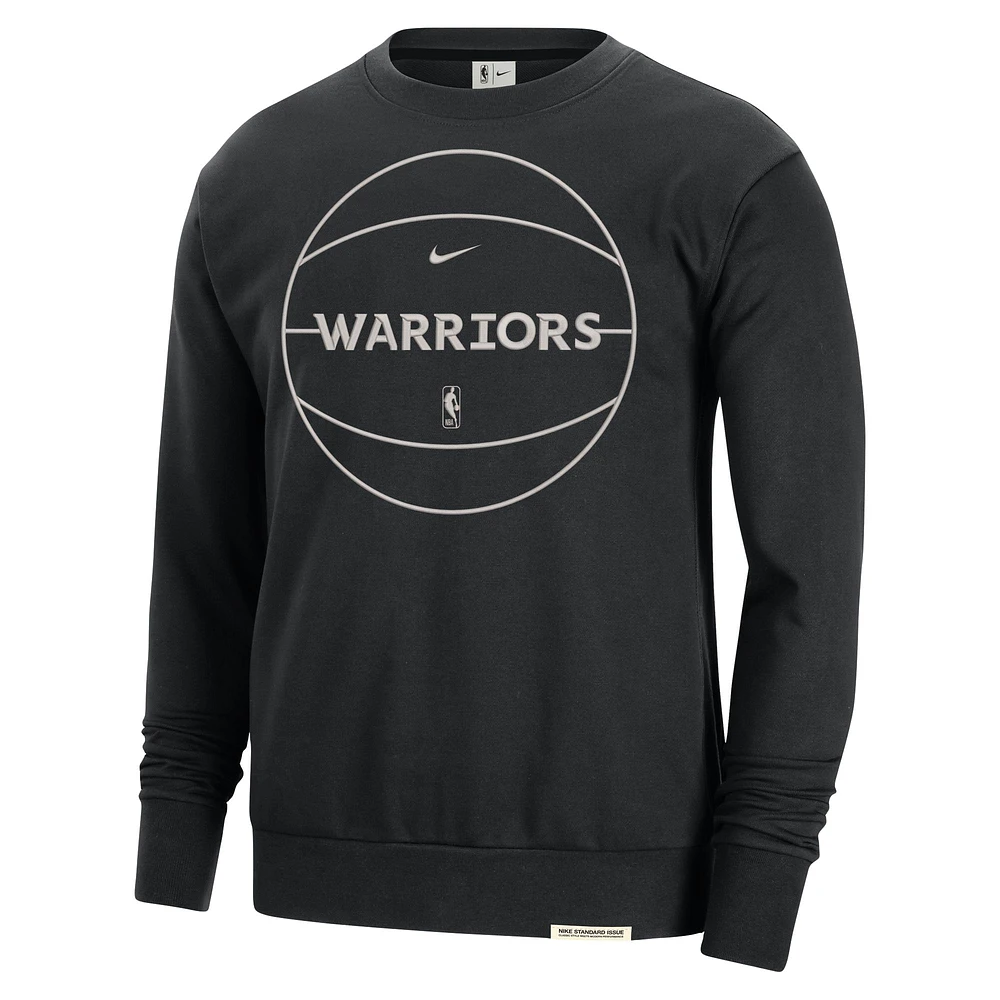Men's Nike Black Golden State Warriors 2023/24 Authentic Standard Issue Travel Performance Pullover Sweatshirt