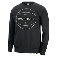 Men's Nike Black Golden State Warriors 2023/24 Authentic Standard Issue Travel Performance Pullover Sweatshirt