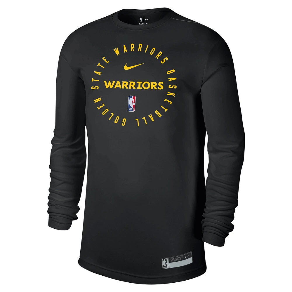 T-shirt d'entraînement à manches longues Nike Golden State Warriors 2024/25 Legend pour homme, noir