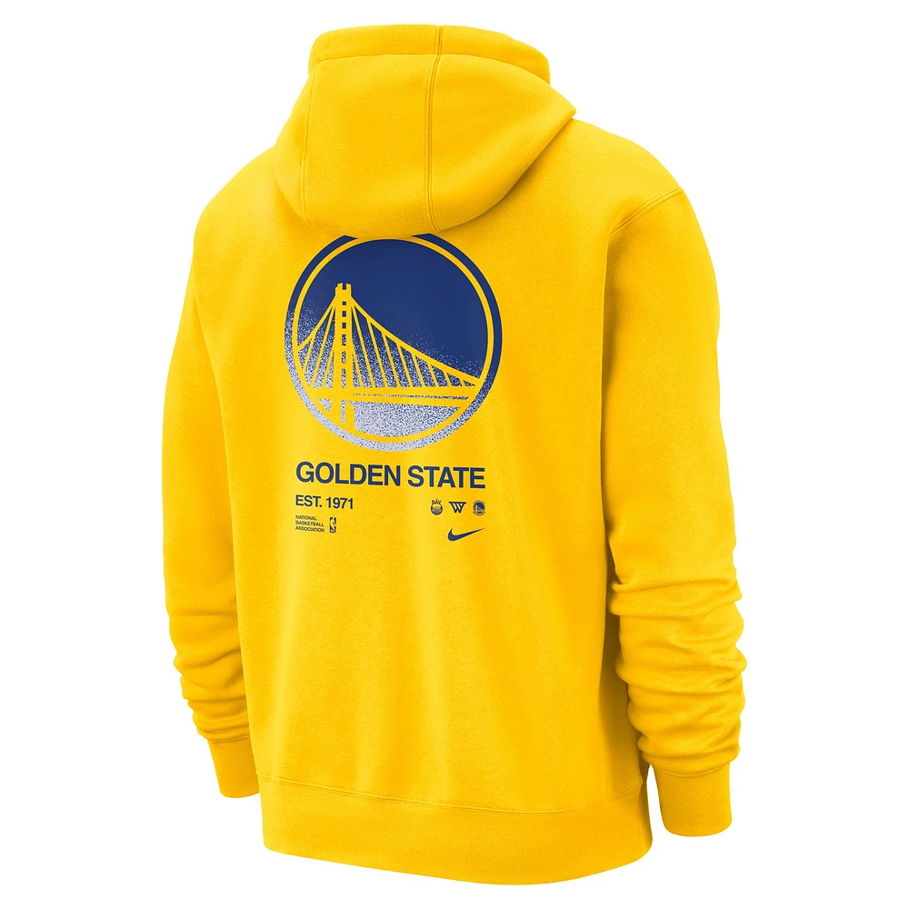 Men's Nike Gold Golden State Warriors Courtside Club Pullover Hoodie