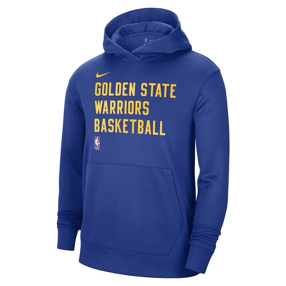 Men's Nike Royal Golden State Warriors 2023/24 Performance Spotlight On-Court Practice Pullover Hoodie