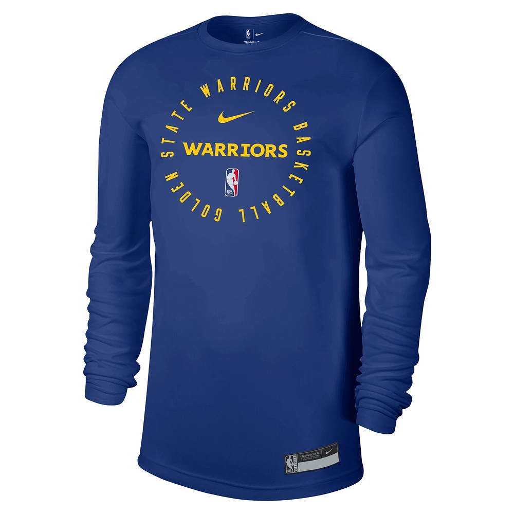 T-shirt d'entraînement à manches longues Nike Royal Golden State Warriors 2024/25 Legend pour homme