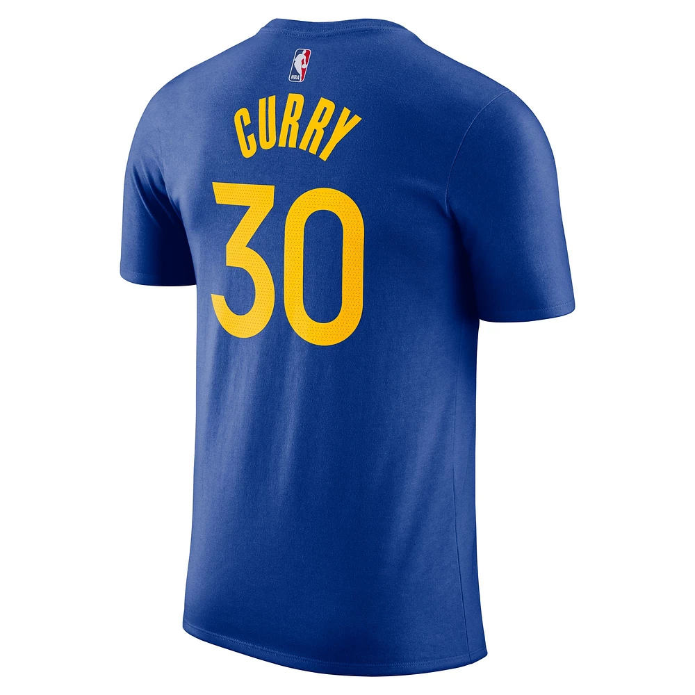 Men's Nike Stephen Curry Royal Golden State Warriors Icon 2022/23 Name & Number T-Shirt