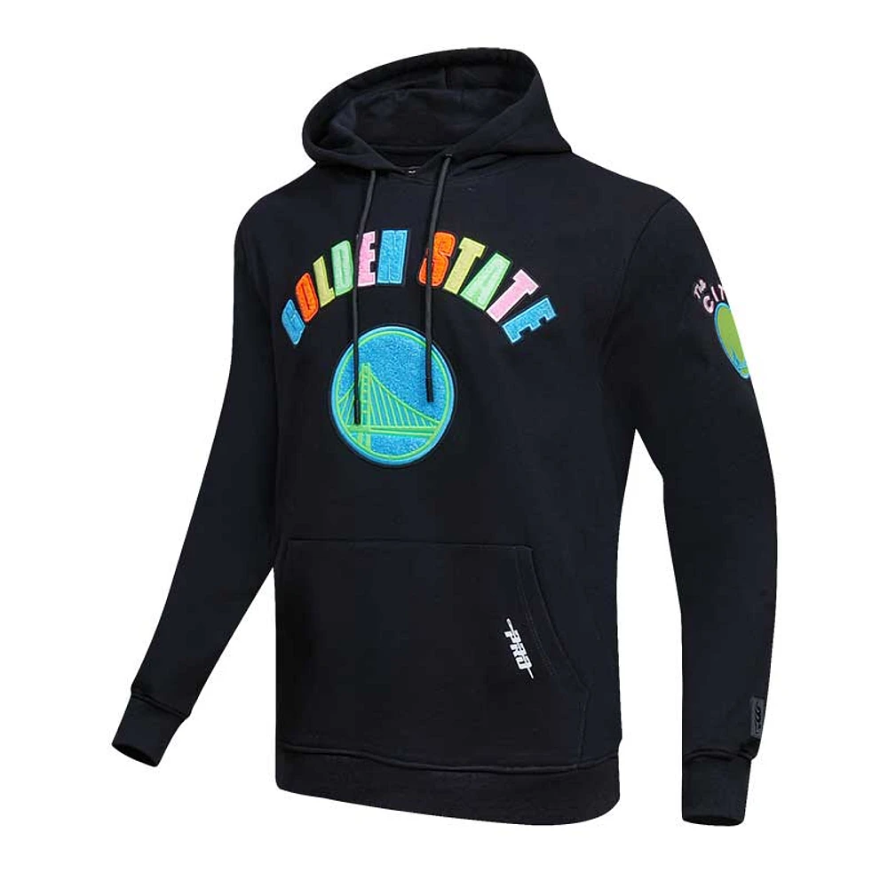 Men's  Pro Standard Black Golden State Warriors Neon Pullover Hoodie
