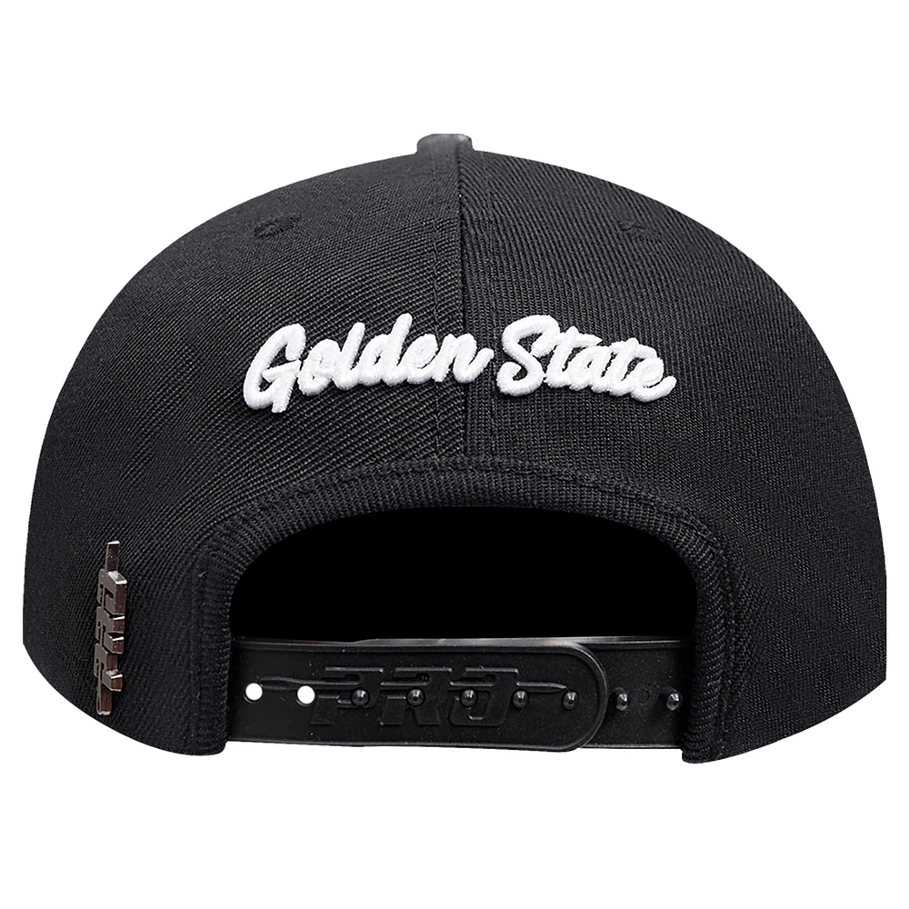 Men's Pro Standard Black Golden State Warriors Paint the City Pinch Front Snapback Hat