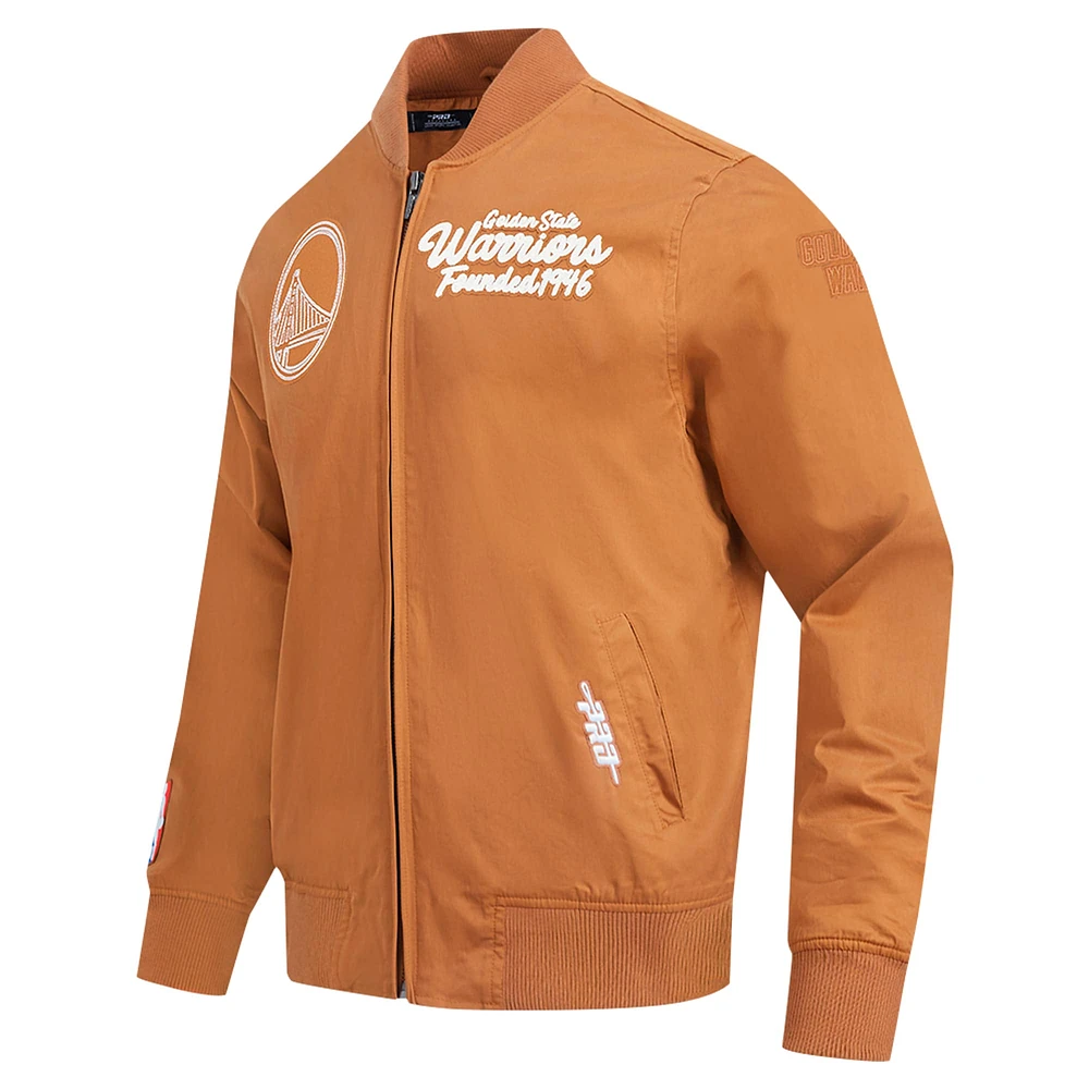 Men's Pro Standard Brown Golden State Warriors Paint The City Full-Zip Jacket