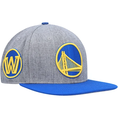 Casquette Snapback bicolore avec logo classique Pro Standard gris/Royal Golden State Warriors pour hommes