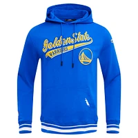 Men's Pro Standard Royal Golden State Warriors Script Tail Pullover Hoodie