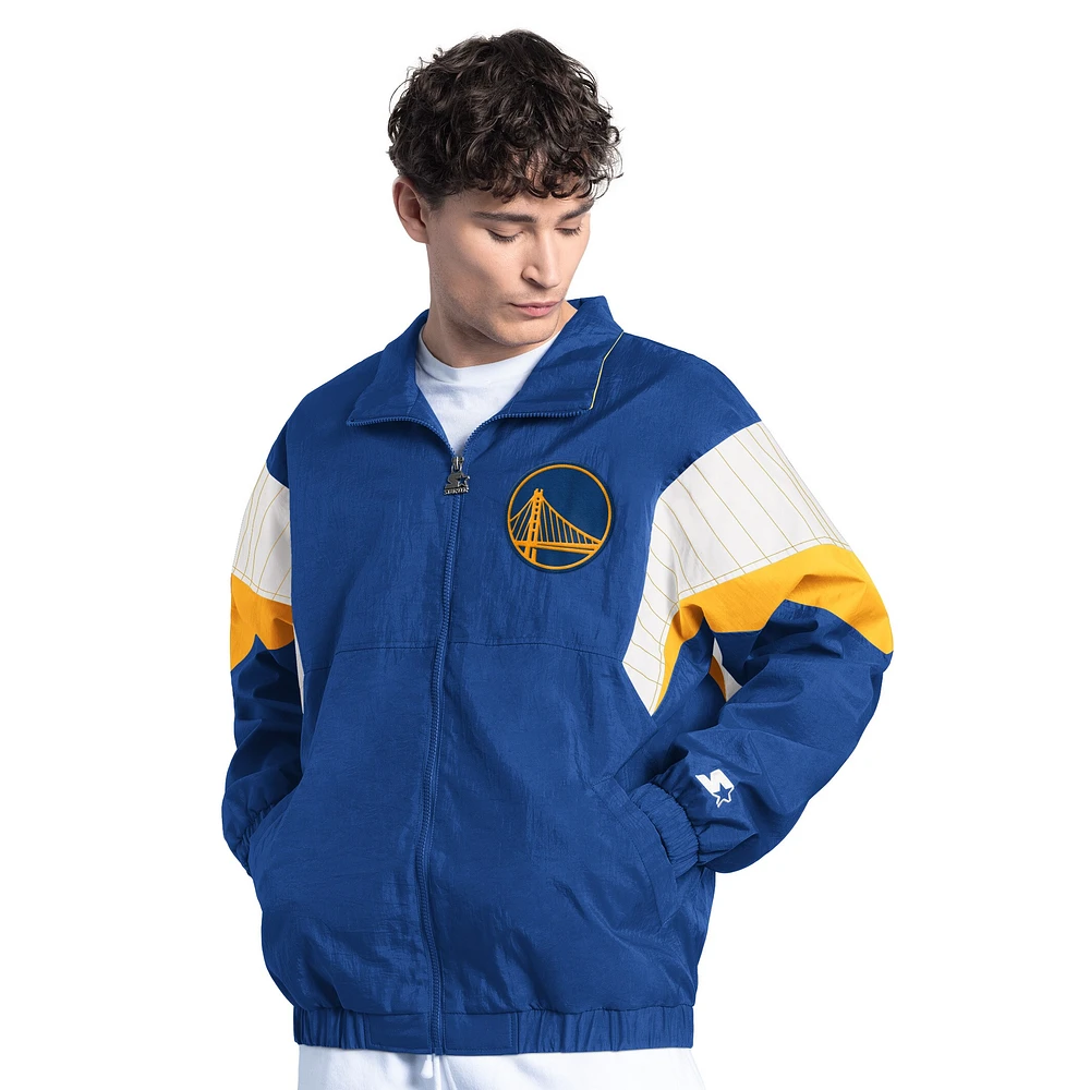 Veste zippée complète pour homme Golden State Warriors Yard Line Starter Royal
