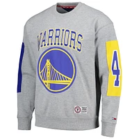Men's Tommy Jeans Heather Gray Golden State Warriors Hayes Crew Neck Pullover Sweatshirt