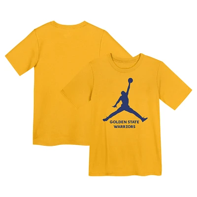 Jordan Brand Gold Golden State Warriors pour enfants d'âge préscolaire T-shirt essentiel Jumpman