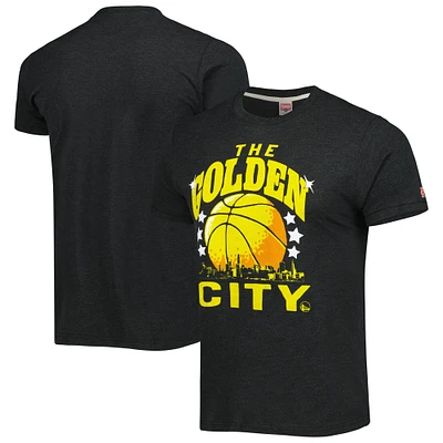 T-shirt à trois mélanges unisexe Homage Charcoal Golden State Warriors Hometown Hyper Local