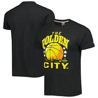 Unisex Homage Charcoal Golden State Warriors Hometown Hyper Local Tri-Blend T-Shirt