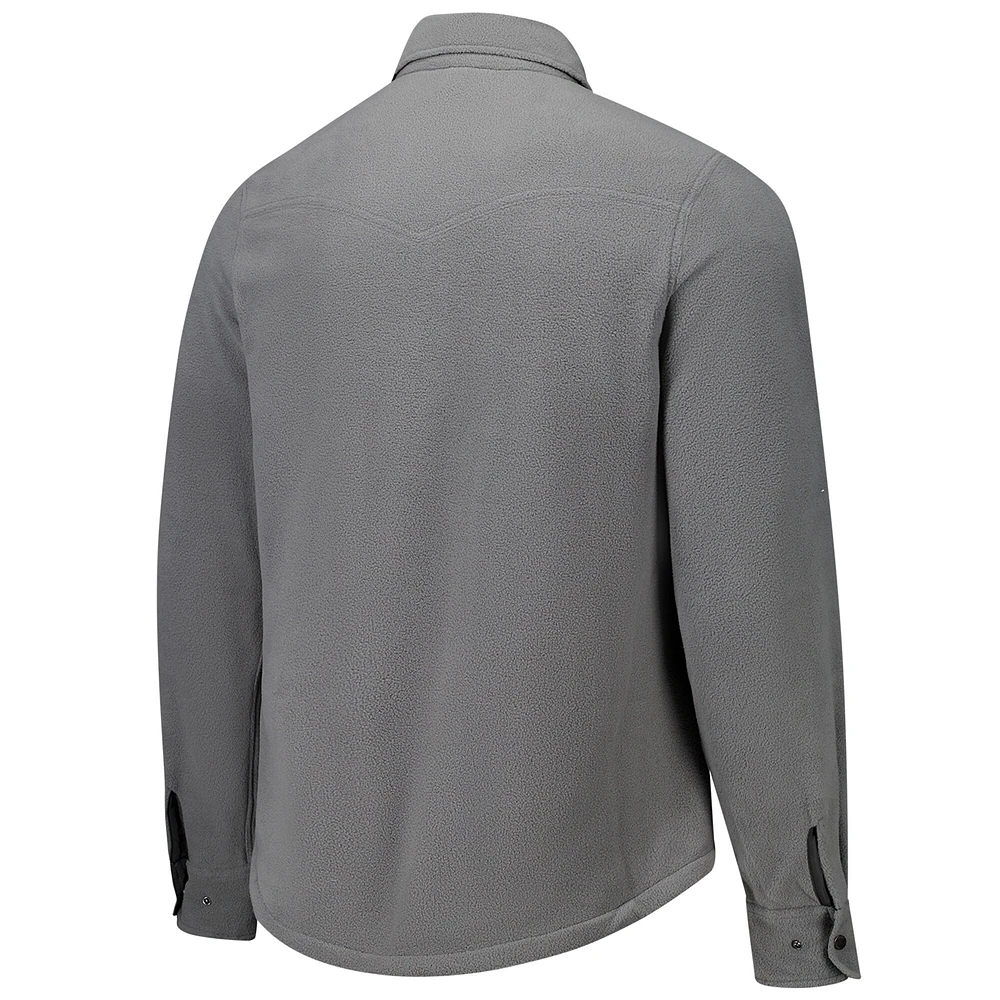 Unisex Sportiqe Charcoal Golden State Warriors High Country Reeves Full-Button Long Sleeve Shirt