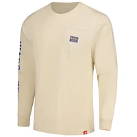 T-shirt unisexe Sportiqe à manches longues et poche épaisse Golden State Warriors Wales Cream