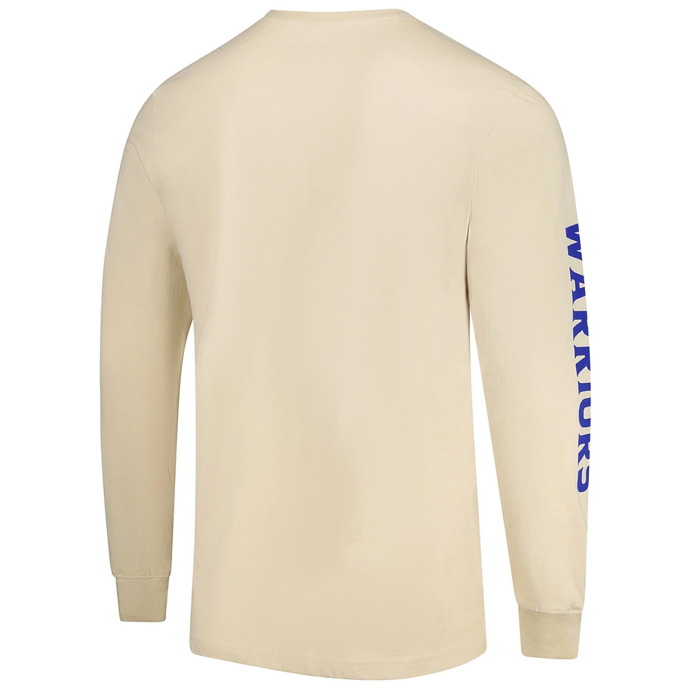 T-shirt unisexe Sportiqe à manches longues et poche épaisse Golden State Warriors Wales Cream