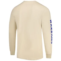 T-shirt unisexe Sportiqe à manches longues et poche épaisse Golden State Warriors Wales Cream