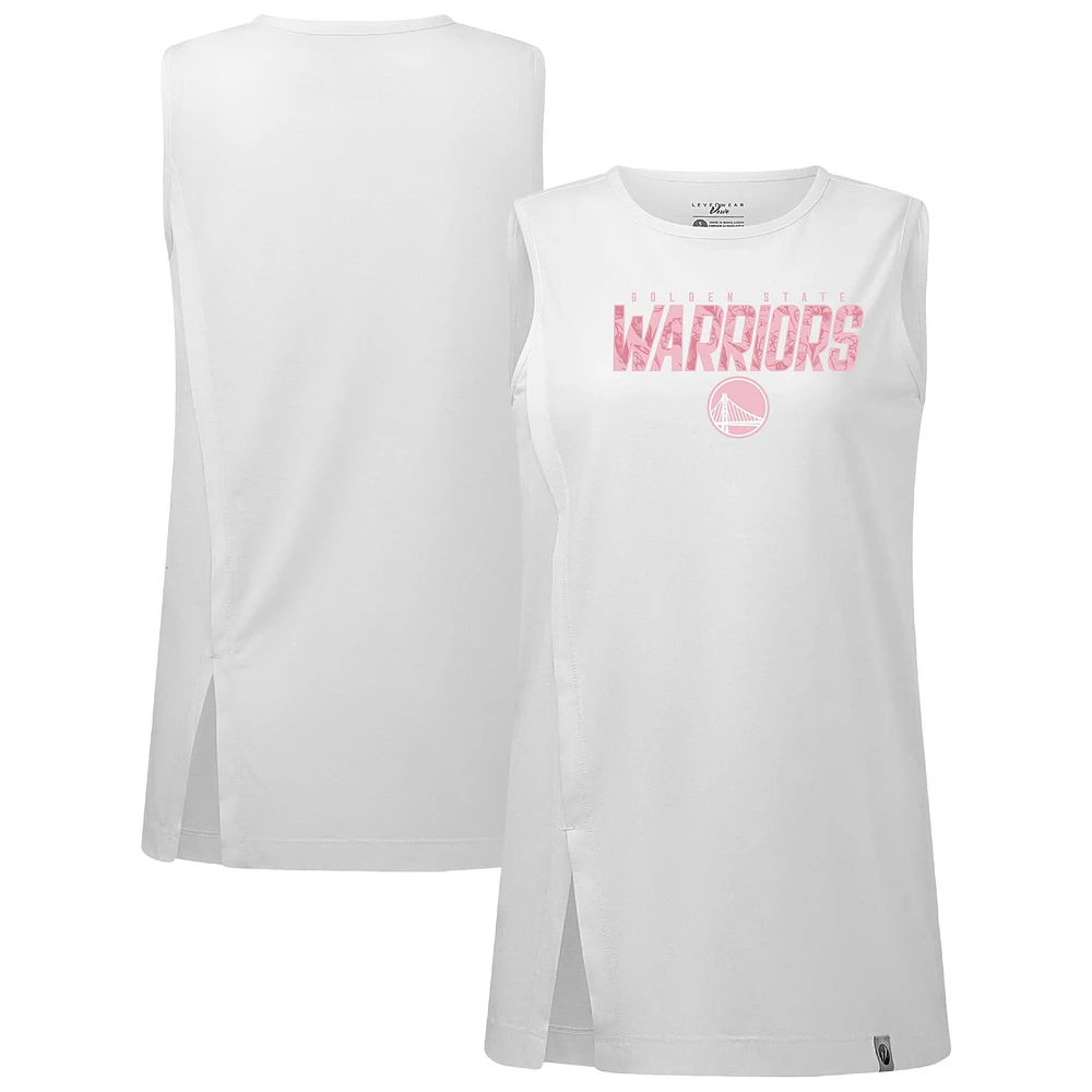 Women's Levelwear  White Golden State Warriors Mother's Day Influx Floral Tank Top